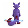 Fox Mascot Costume in Purple with Large Red-Tipped Tail