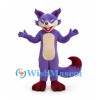 Fox Mascot Costume in Purple with Large Red-Tipped Tail