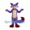 Fox Mascot Costume in Purple with Large Red-Tipped Tail