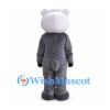 Badger Mascot Costume in Gray with Black and White Face