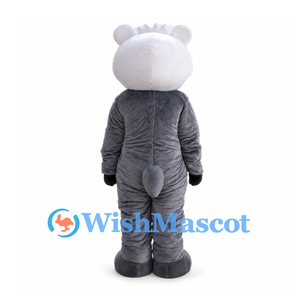 Badger Mascot Costume in Gray with Black and White Face
