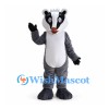 Badger Mascot Costume in Gray with Black and White Face