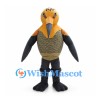Bird Mascot Costume with Orange Head and Long Gray Beak