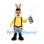 Rabbit Mascot Costume with Yellow Referee Shirt and Checkered Flag