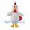 Rooster Mascot Costume in White with Red Comb and Tail