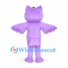 Owl Mascot Costume in Purple with Large White Eyes
