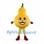 Gourd Mascot Costume in Yellow with Green Stem