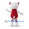 Tiger Mascot Costume in Red and White with Striped Legs