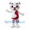 Tiger Mascot Costume in Red and White with Striped Legs