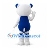 Tiger Mascot Costume in Blue and White with Striped Legs