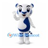 Tiger Mascot Costume in Blue and White with Striped Legs