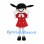Girl Mascot Costume with Black Pigtails and Red Dress
