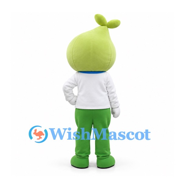 Sprout Character Mascot Costume in Green with White Shirt