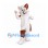 Cat Mascot Costume in White with Brown Patches and Pink Cheeks