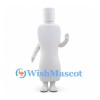 Bottle Mascot Costume in White with Tall Cap