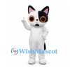 Cat Mascot Costume in Black and White with Large Orange Eyes