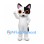Cat Mascot Costume in Black and White with Large Orange Eyes