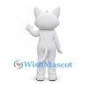 Cat Mascot Costume in White with Large Orange Eyes