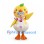 Duck Mascot Costume with Clown Face and White Ruffled Collar