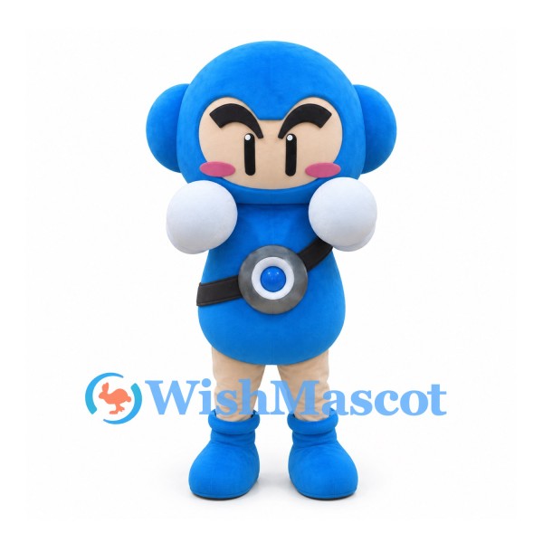 Boy Mascot Costume with Blue Hood and Camera