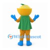 Lemon Mascot Costume with Green Eye Mask and Blue Boots