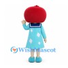 Apple Girl Mascot Costume with Light Blue Dress