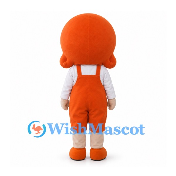 Girl Mascot Costume with Orange Hair and Overalls