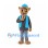 Leopard Mascot Costume with Gray Suit and Blue Shirt