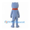 Cat Mascot Costume in Blue Gray with Orange Collar