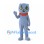 Cat Mascot Costume in Blue Gray with Orange Collar