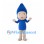 Boy Mascot Costume with Tall Blue Hair and Blue Shirt