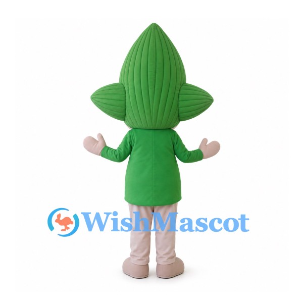 Boy Mascot Costume with Green Leaf Hair and Shirt