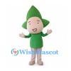 Boy Mascot Costume with Green Leaf Hair and Shirt