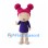 Girl Mascot Costume with Pink Hair Buns and Purple Dress