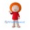 Boy Mascot Costume with Round Orange Hair and Red Shirt