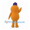 One-Eyed Monster Mascot Costume in Orange with Purple Crest
