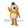 One-Eyed Monster Mascot Costume in Orange with Purple Crest