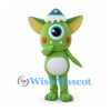 One-Eyed Monster Mascot Costume in Green with Pointed Ears
