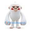 Monkey Mascot Costume in White with Long Arms and Red Cheeks