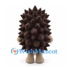 Hedgehog Mascot Costume with Large Brown Spines and Blue Eyes