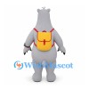Hippo Mascot Costume in Gray with Yellow Backpack