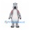 Hippo Mascot Costume in Gray with Yellow Backpack