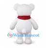 Polar Bear Mascot Costume with Red Scarf and Round Belly