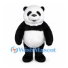 Panda Mascot Costume in Black and White with Round Belly