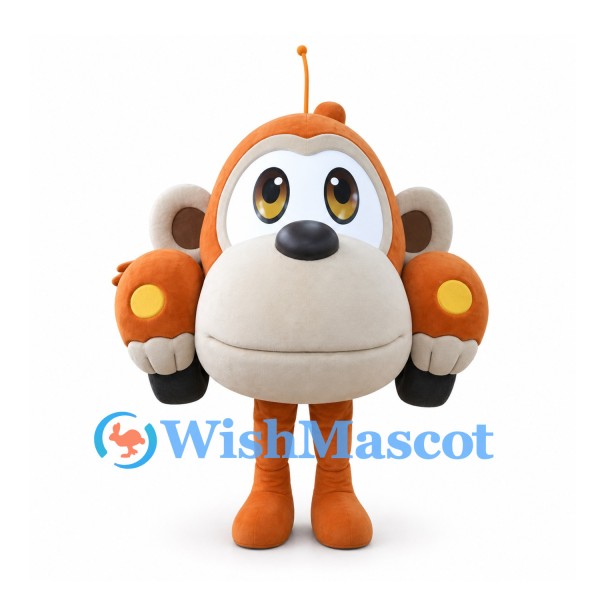 Monkey Mascot Costume with Orange Vehicle Body