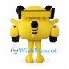 Dog Mascot Costume with Yellow Race Car Body