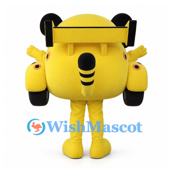 Dog Mascot Costume with Yellow Race Car Body