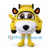 Dog Mascot Costume with Yellow Race Car Body