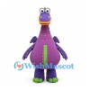 Dragon Mascot Costume in Purple with Green Back Spines