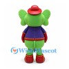 Elephant Mascot Costume in Green with Red Hat and Purple Jacket